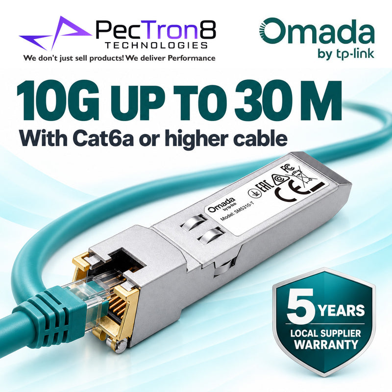 TP-Link Omada SM5310-T 10GBASE-T RJ45 SFP+ Module – 10G Copper Transceiver, Multi-Gig Ethernet, Hot Swappable