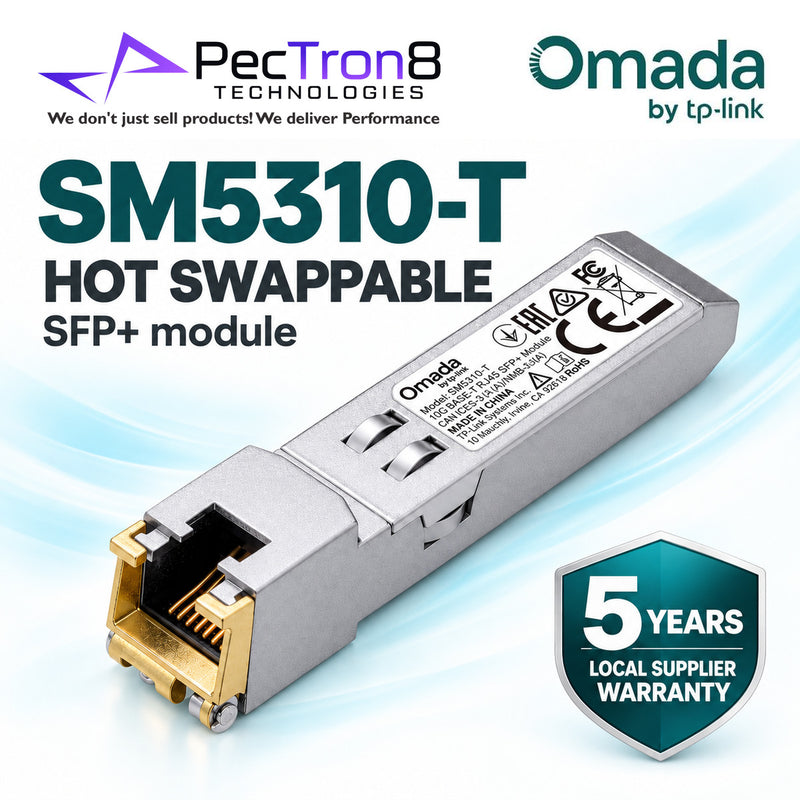 TP-Link Omada SM5310-T 10GBASE-T RJ45 SFP+ Module – 10G Copper Transceiver, Multi-Gig Ethernet, Hot Swappable