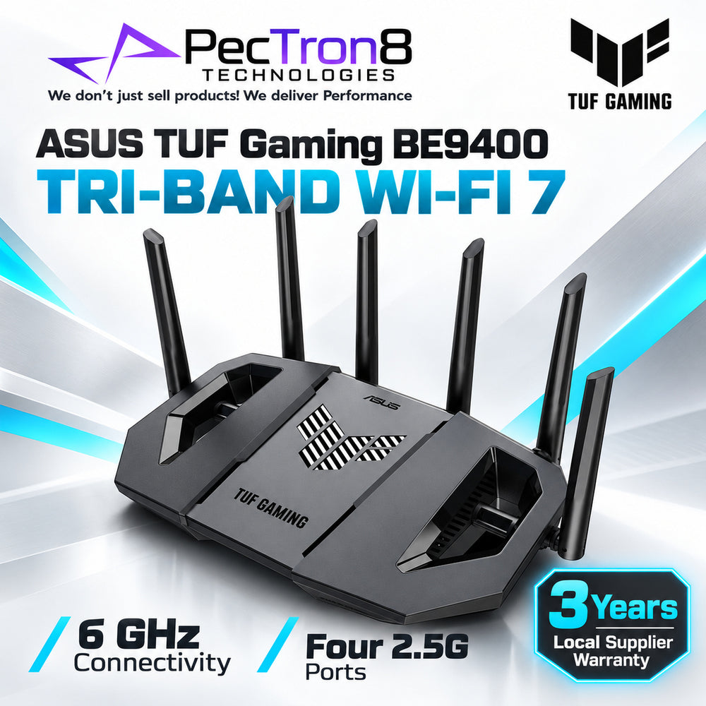 ASUS TUF Gaming TUF-BE9400 BE9400 Dual-Band Wi-Fi 7 Gaming Router – 10GbE, 2.5GbE, AiMesh, AiProtection Pro