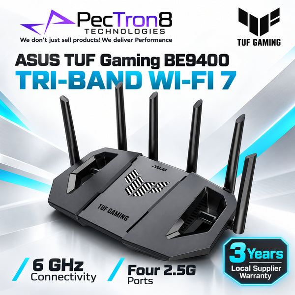 ASUS TUF Gaming TUF-BE9400 BE9400 Dual-Band Wi-Fi 7 Gaming Router – 10GbE, 2.5GbE, AiMesh, AiProtection Pro