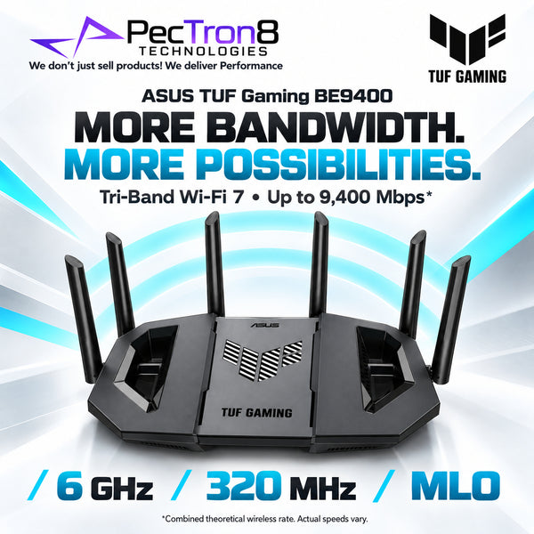 ASUS TUF Gaming TUF-BE9400 BE9400 Dual-Band Wi-Fi 7 Gaming Router – 10GbE, 2.5GbE, AiMesh, AiProtection Pro