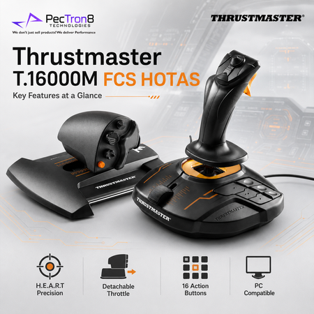 Thrustmaster T.16000M FCS HOTAS Flight Controller for PC with Joystick & TWCS Throttle