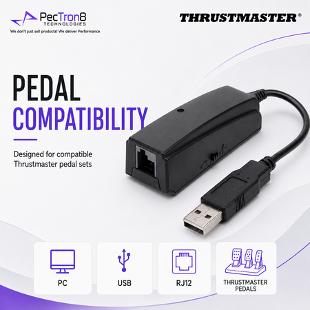 Thrustmaster T.RJ12 USB Adapter for PC Racing Pedal Connectivity