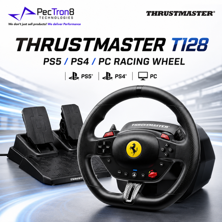 Thrustmaster T128 Racing Wheel for PS5, PS4 & PC with T2PM Pedal Set