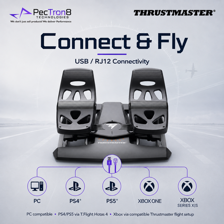 Thrustmaster T.Flight Rudder Pedals TFRP Flight Simulator Pedal Set for PC, PS4, PS5 & Xbox
