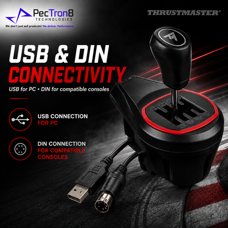Thrustmaster TH8S Shifter Add-On 7+1 H-Pattern Racing Gear Shifter for PC, PS5, PS4 & Xbox