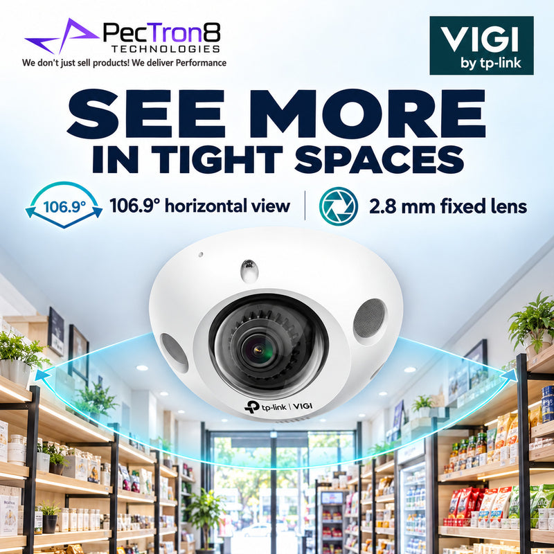 TP-Link VIGI C230I Mini 3MP IR Dome Network Camera – H.265+, Smart IR 30m, Human & Vehicle Detection, PoE
