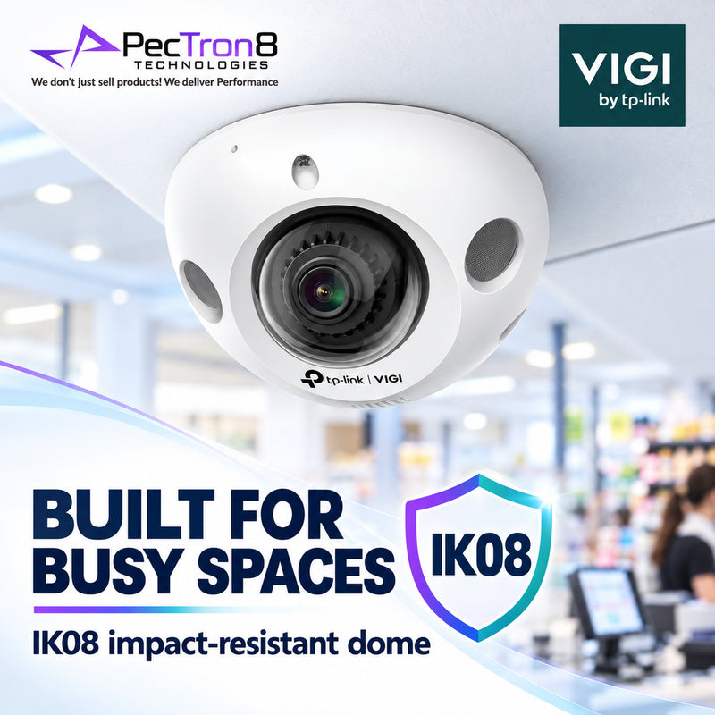 TP-Link VIGI C230I Mini 3MP IR Dome Network Camera – H.265+, Smart IR 30m, Human & Vehicle Detection, PoE