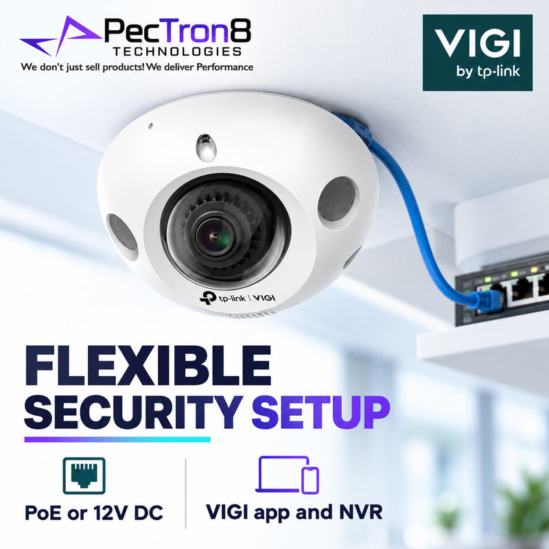 TP-Link VIGI C230I Mini 3MP IR Dome Network Camera – H.265+, Smart IR 30m, Human & Vehicle Detection, PoE