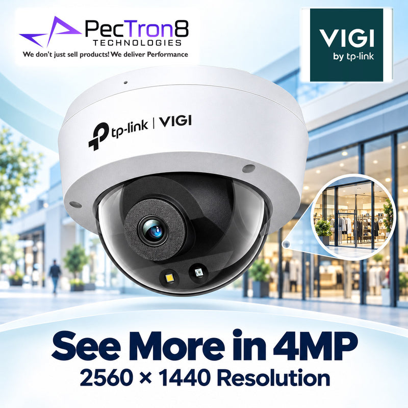 TP-Link VIGI C240 4MP Full-Color Dome Network Camera – IP67, IK10, PoE, Built-in Microphone, AI Detection