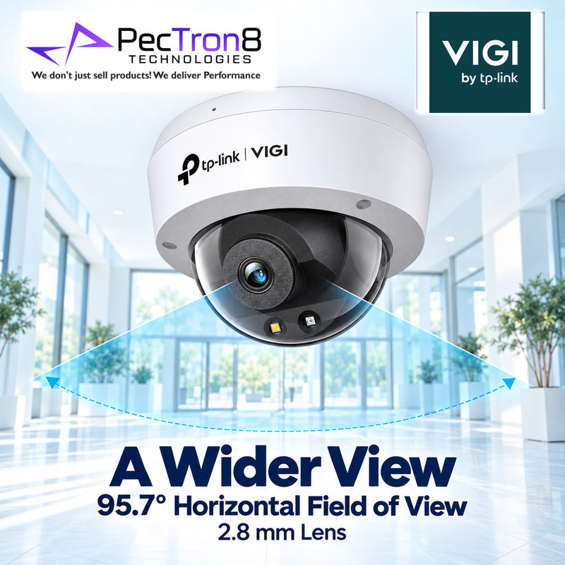 TP-Link VIGI C240 4MP Full-Color Dome Network Camera – IP67, IK10, PoE, Built-in Microphone, AI Detection