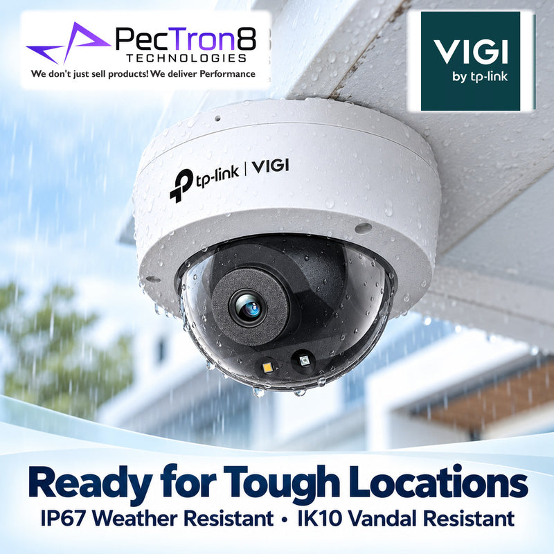 TP-Link VIGI C240 4MP Full-Color Dome Network Camera – IP67, IK10, PoE, Built-in Microphone, AI Detection