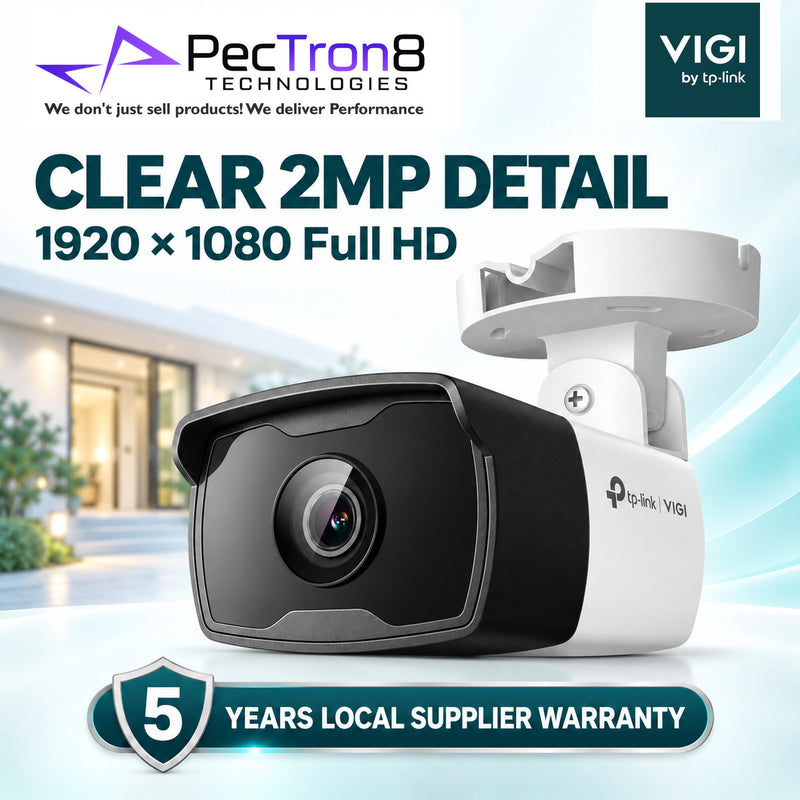 TP-Link VIGI C320I 2MP Outdoor IR Bullet Network Camera – Full HD, AI Human & Vehicle Detection, 50m IR Night Vision, PoE, IP67