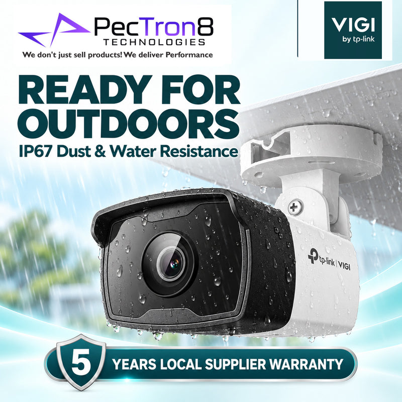 TP-Link VIGI C320I 2MP Outdoor IR Bullet Network Camera – Full HD, AI Human & Vehicle Detection, 50m IR Night Vision, PoE, IP67