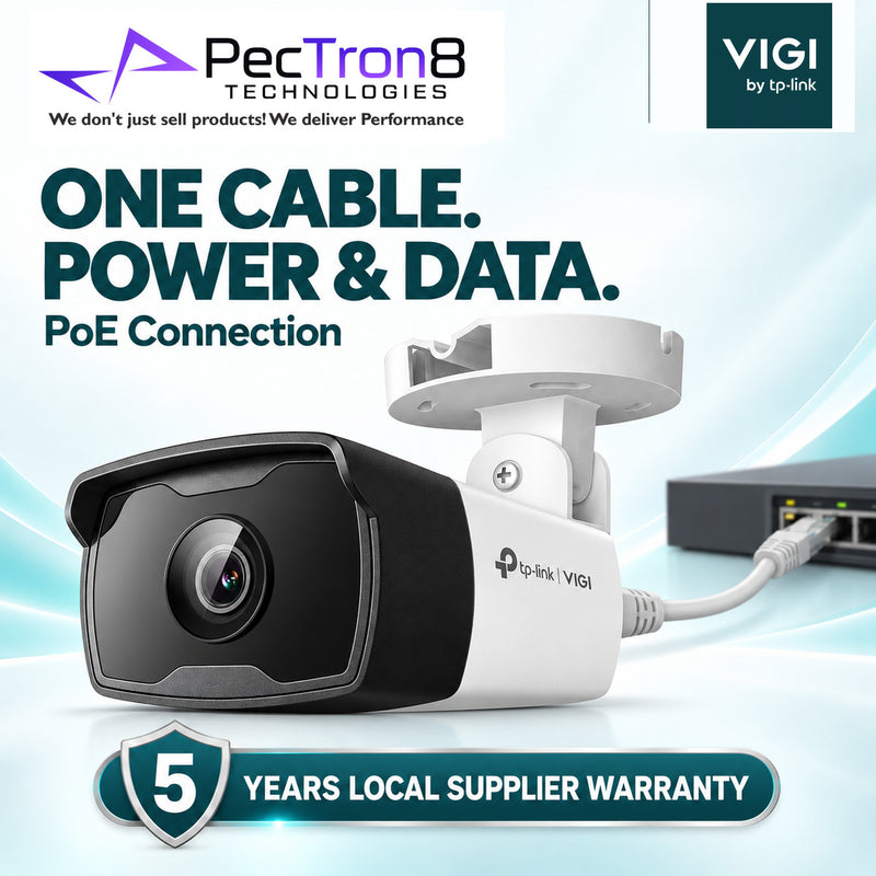 TP-Link VIGI C320I 2MP Outdoor IR Bullet Network Camera – Full HD, AI Human & Vehicle Detection, 50m IR Night Vision, PoE, IP67