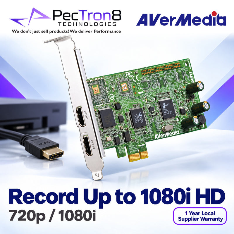 AVerMedia DarkCrystal HD Capture Pro C027 PCIe Capture Card – HDMI, Component, Composite & S-Video, Real-Time H.264 Recording, 1080i Capture