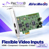 AVerMedia DarkCrystal HD Capture Pro C027 PCIe Capture Card – HDMI, Component, Composite & S-Video, Real-Time H.264 Recording, 1080i Capture