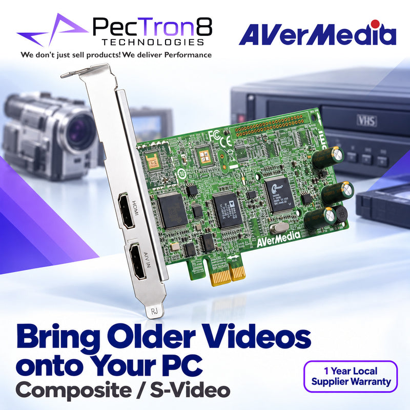 AVerMedia DarkCrystal HD Capture Pro C027 PCIe Capture Card – HDMI, Component, Composite & S-Video, Real-Time H.264 Recording, 1080i Capture