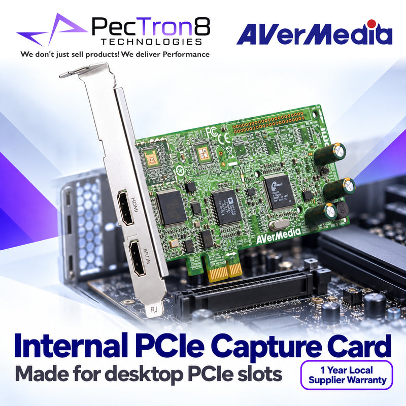AVerMedia DarkCrystal HD Capture Pro C027 PCIe Capture Card – HDMI, Component, Composite & S-Video, Real-Time H.264 Recording, 1080i Capture