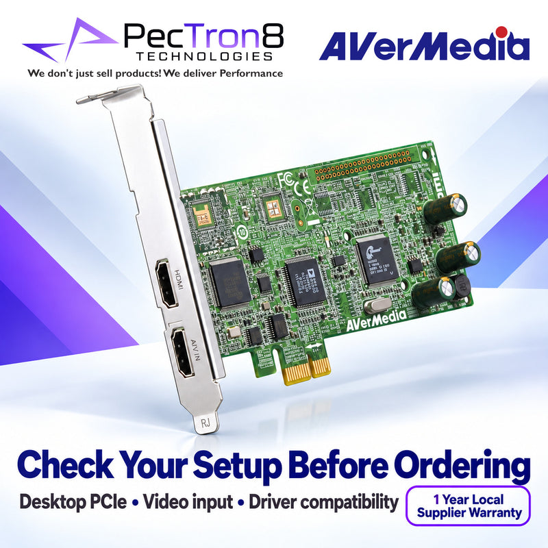 AVerMedia DarkCrystal HD Capture Pro C027 PCIe Capture Card – HDMI, Component, Composite & S-Video, Real-Time H.264 Recording, 1080i Capture
