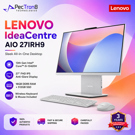 Lenovo IdeaCentre AIO 27IRH9 27” FHD IPS All-in-One PC i5-13420H 16GB DDR5 512GB SSD Win11 Wireless Keyboard Mouse