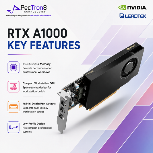 NVIDIA RTX A1000 8GB GDDR6 PCIe Gen4 x8 Workstation Graphics Card