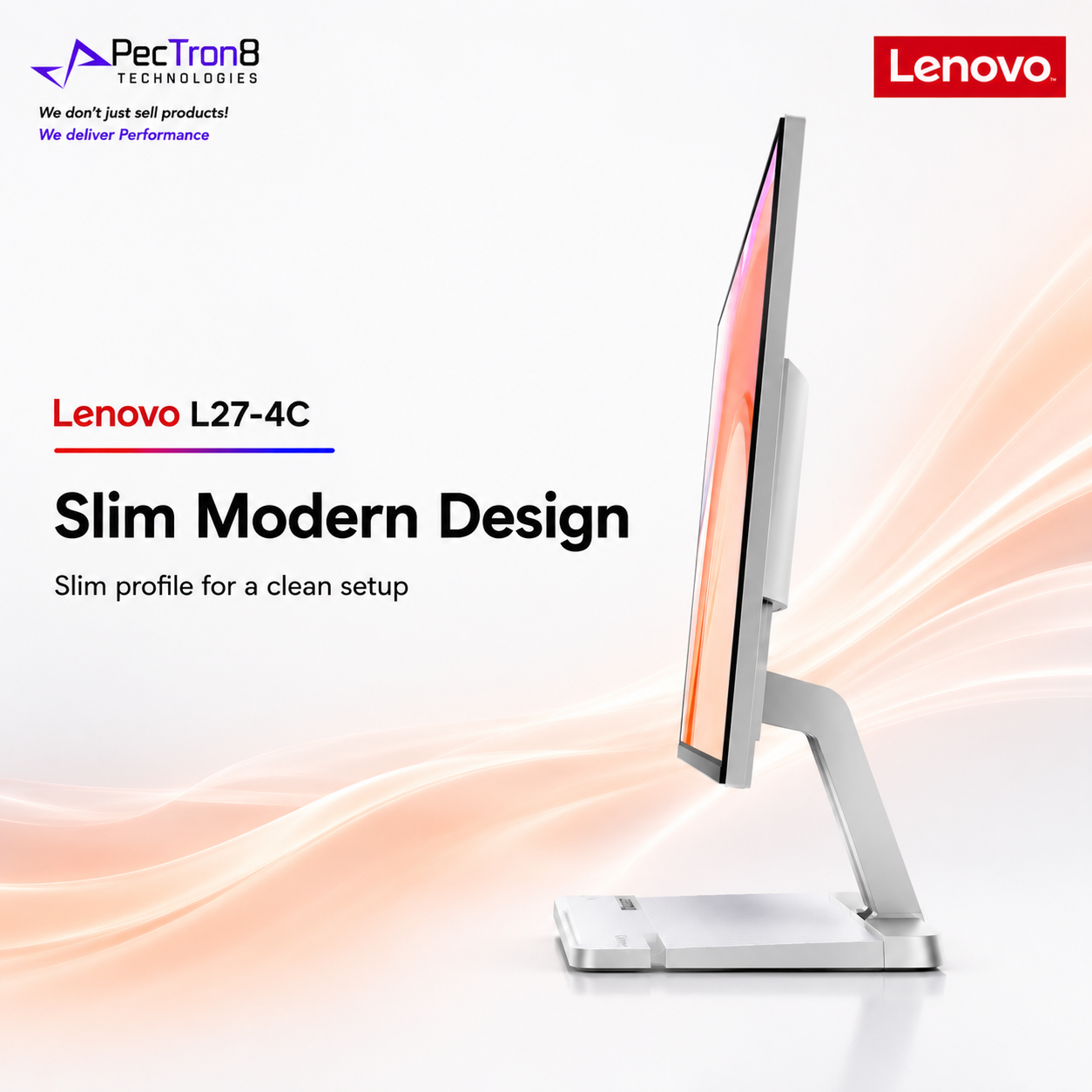 Lenovo L27-4C FHD 27 Inch Monitor for PC Laptop Office Study Home Use with HDMI VGA
