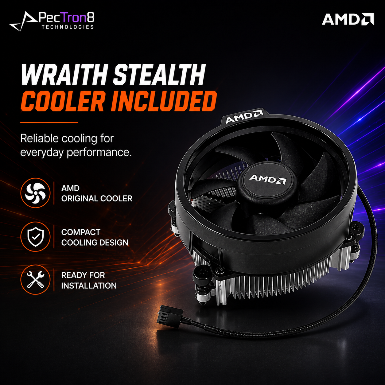 AMD Ryzen 5 5600 Processor with Wraith Stealth Cooler AM4 6 Core 12 Thread 4.4GHz 35MB Cache