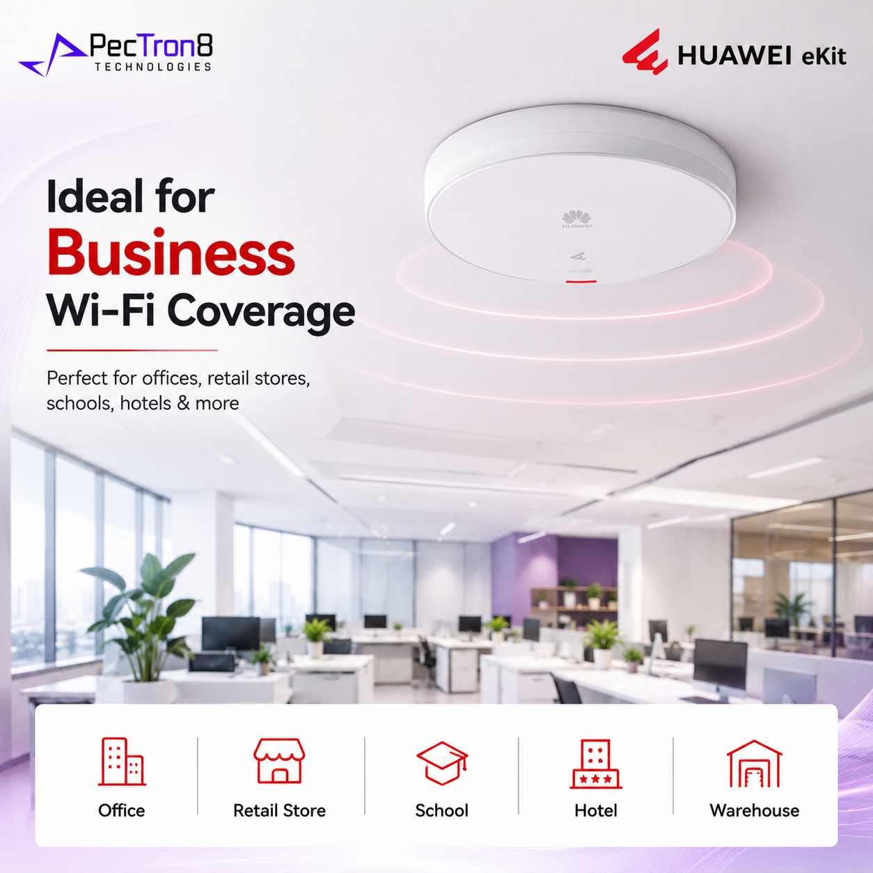 HUAWEI eKitEngine AP661 Wi-Fi 6 Access Point Tri-Radio 6.575Gbps 2.5GE PoE Indoor Ceiling AP