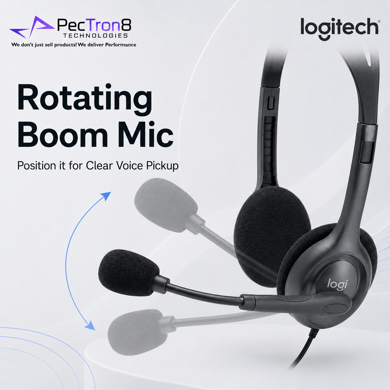 Logitech H111 Multi-Device Wired Headset with Foam Ear Pads and Flexible Rotating Mic