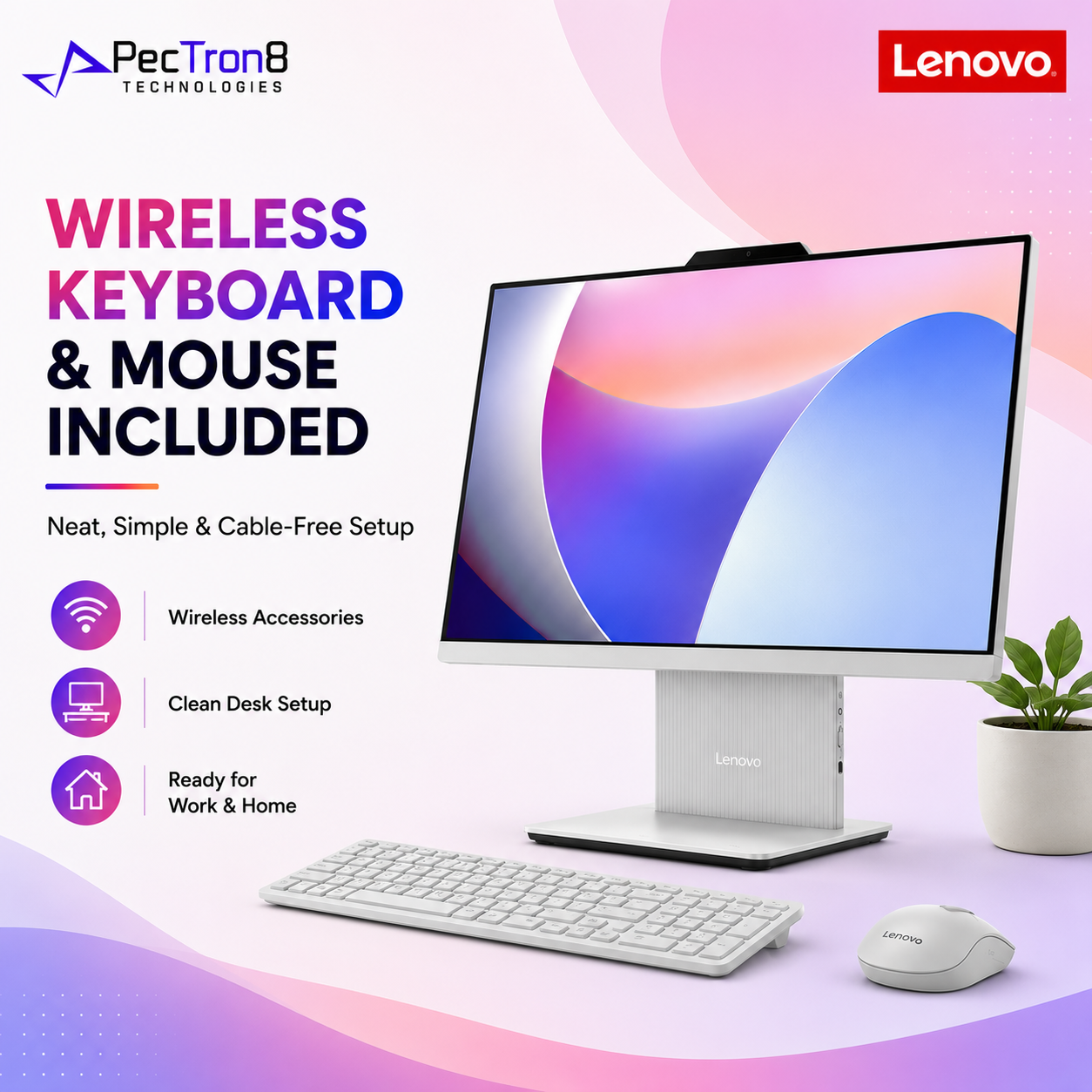 Lenovo IdeaCentre AIO 27IRH9 27” FHD IPS All-in-One PC i5-13420H 16GB DDR5 512GB SSD Win11 Wireless Keyboard Mouse