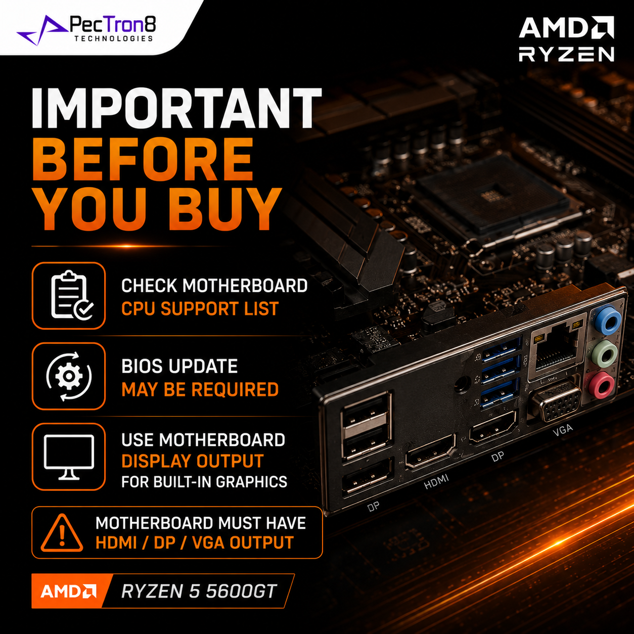 AMD Ryzen 5 5600GT AM4 Desktop Processor with Integrated Radeon Graphics