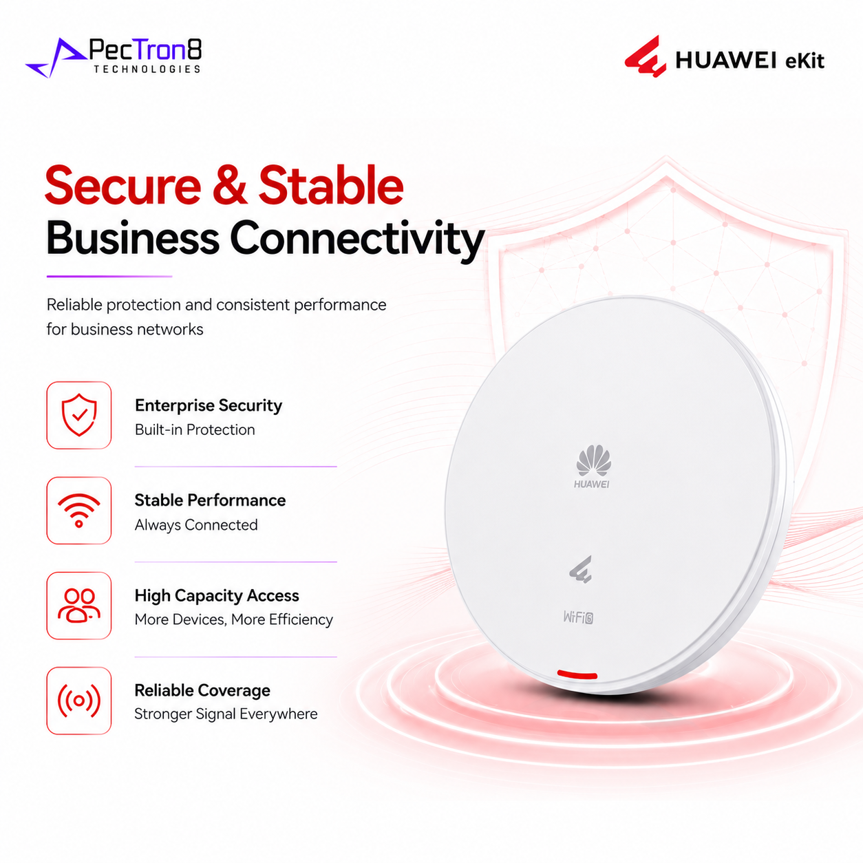 HUAWEI eKitEngine AP661 Wi-Fi 6 Access Point Tri-Radio 6.575Gbps 2.5GE PoE Indoor Ceiling AP