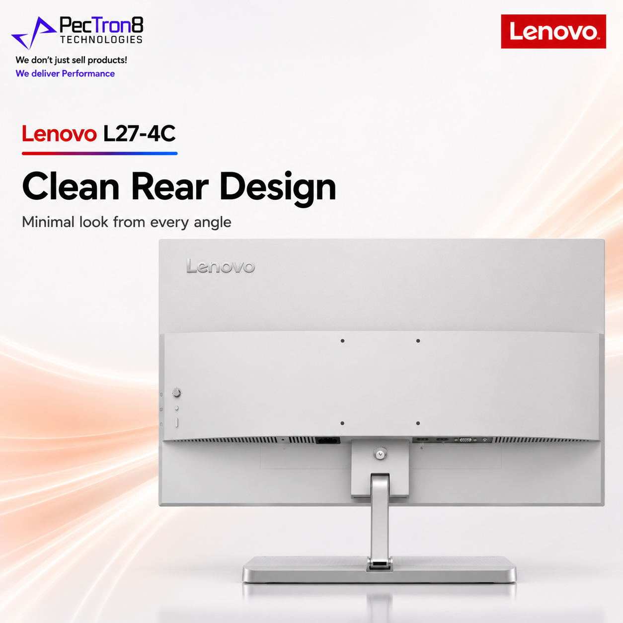 Lenovo L27-4C FHD 27 Inch Monitor for PC Laptop Office Study Home Use with HDMI VGA