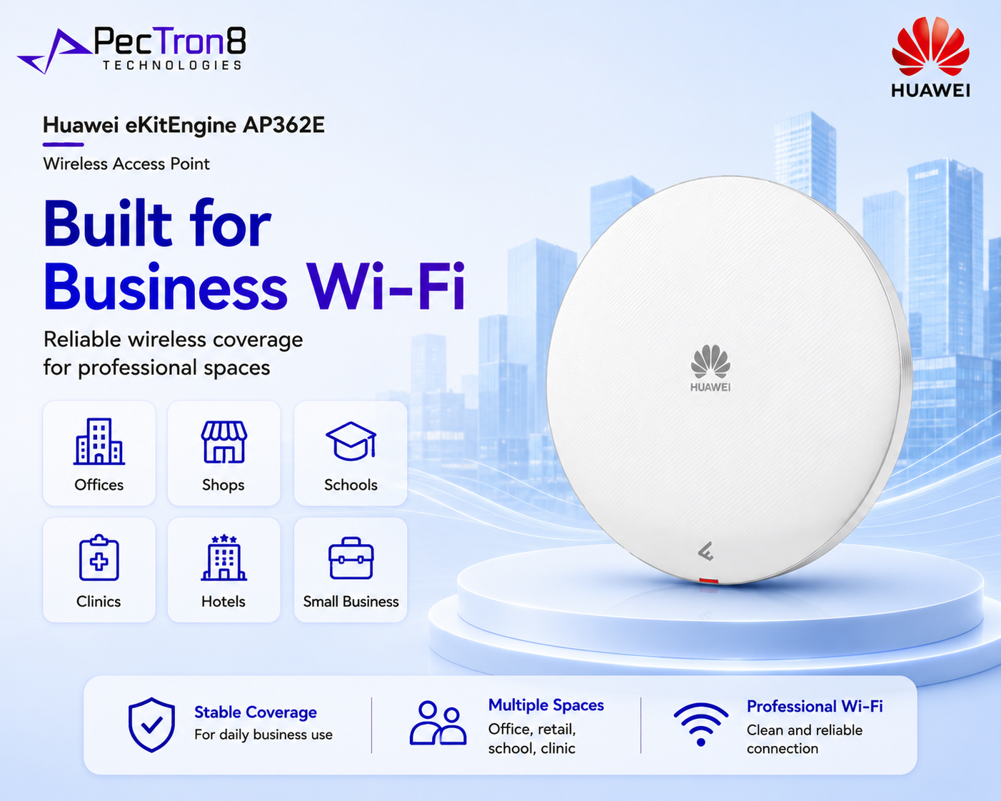 Huawei eKitEngine AP362E AX3000 WiFi 6 Dual-Band PoE Wireless Access Point