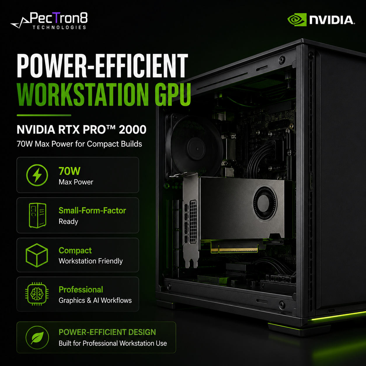 NVIDIA RTX PRO 2000 Blackwell 16GB GDDR7 ECC Workstation Graphics Card