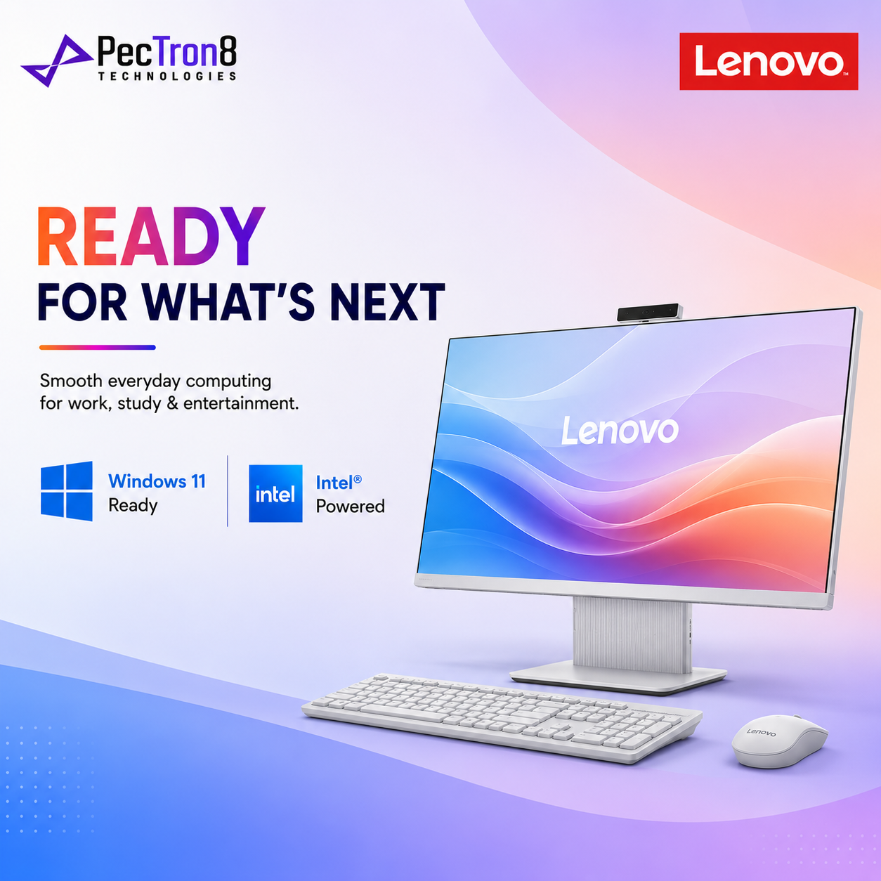 Lenovo IdeaCentre AIO 27IRH9 27” FHD IPS All-in-One PC i5-13420H 16GB DDR5 512GB SSD Win11 Wireless Keyboard Mouse