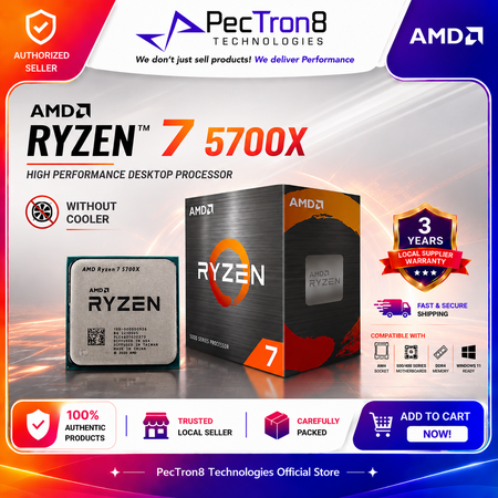AMD Ryzen 7 5700X AM4 Desktop Processor 8C/16T 4.6GHz Boost 32MB Cache 65W CPU No Cooler Included