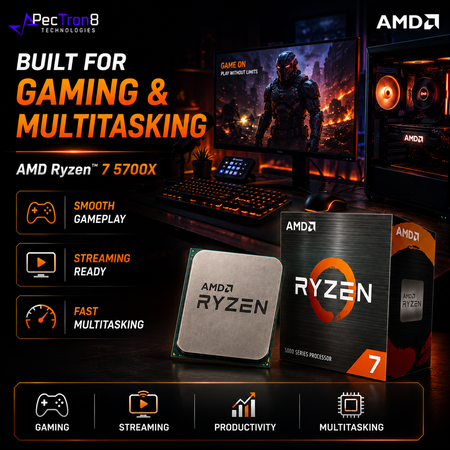 AMD Ryzen 7 5700X AM4 Desktop Processor 8C/16T 4.6GHz Boost 32MB Cache 65W CPU No Cooler Included