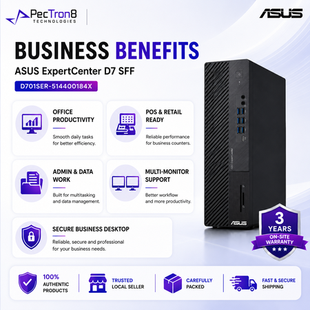 ASUS ExpertCenter D7 SFF D701SER-514400184X Desktop PC Intel Core i5-14400 16GB DDR5 512GB SSD