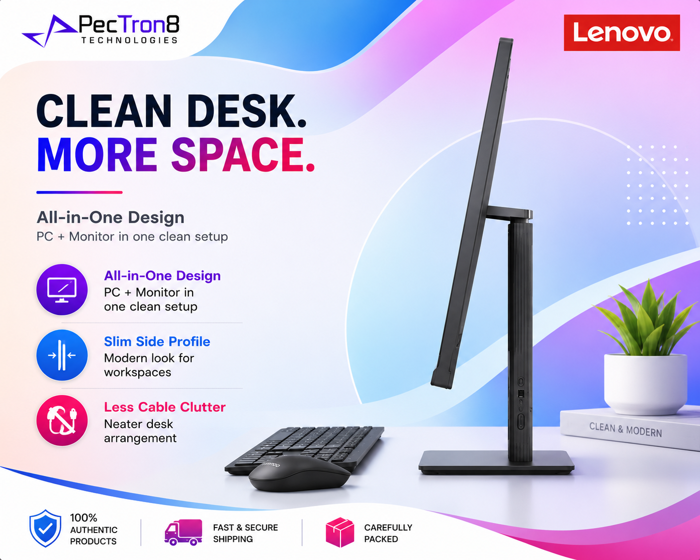 Lenovo IdeaCentre 27" AIO F0JW002BST | Intel Core Ultra 7 | 16GB RAM | 1TB SSD | Windows 11 Home | Keyboard & Mouse Included