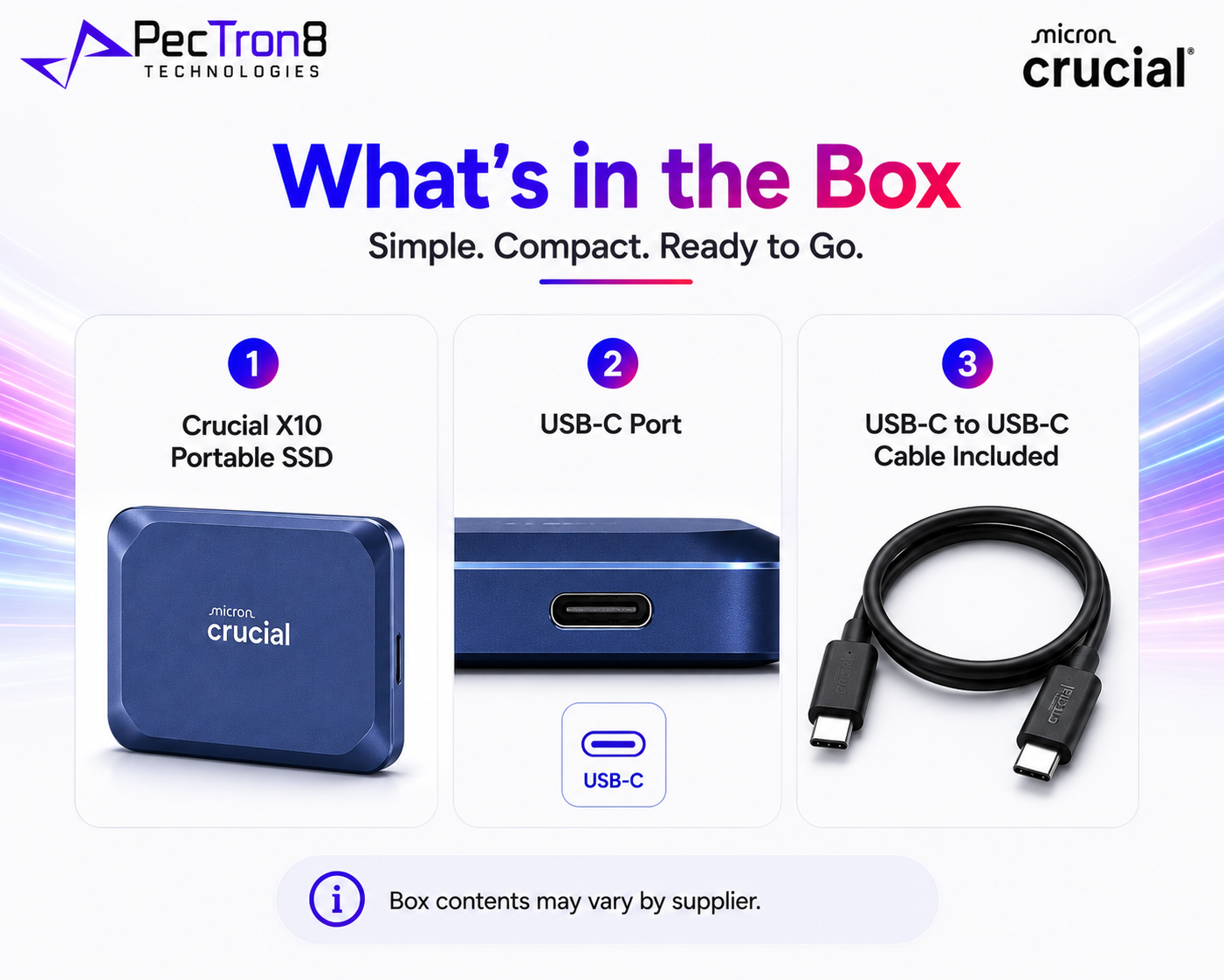 Crucial X10 Portable SSD 2TB 4TB 6TB 8TB USB-C External Solid State Drive Up to 2100MB/s
