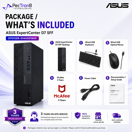 ASUS ExpertCenter D7 SFF D701SER-514400184X Desktop PC Intel Core i5-14400 16GB DDR5 512GB SSD