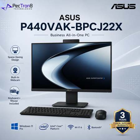 ASUS ExpertCenter P440VAK-BPCJ22X 23.8” FHD AiO PC Intel Core 5 16GB 512GB Win 11 Pro