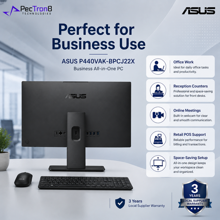 ASUS ExpertCenter P440VAK-BPCJ22X 23.8” FHD AiO PC Intel Core 5 16GB 512GB Win 11 Pro