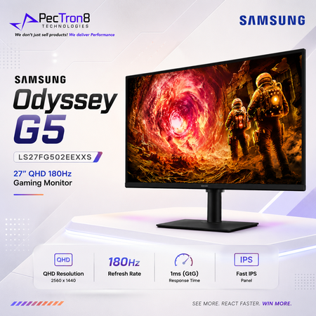 Samsung LS27FG502EEXXS Odyssey G5 27 Inch QHD 180Hz Gaming Monitor