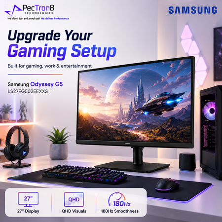 Samsung LS27FG502EEXXS Odyssey G5 27 Inch QHD 180Hz Gaming Monitor