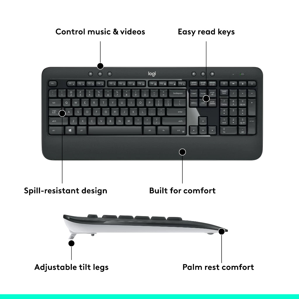 LOGITECH MK540 ADVANCED WIRELESS KEYBOARD,MOUSE